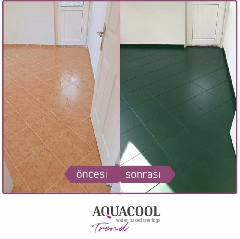 Aquacool trend RAL 6028 ile uygulanmış fayanslar