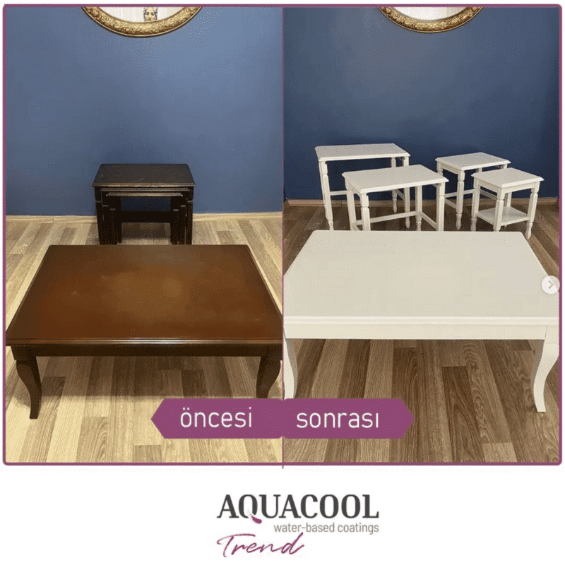aquacool trend ile boyanmış zigon sehpa